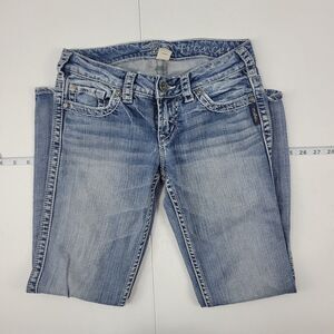 Silver Jeans Frances Capri‎ womens 25 blue 2939 denim 28x27